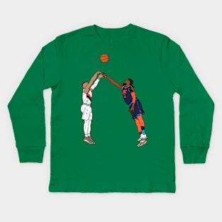 Damian Lillard Sends the Thunder home... Kids Long Sleeve T-Shirt